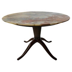 Italian Modern Occasional Table by Paolo Buffa, Mahogany & Onyx, 30