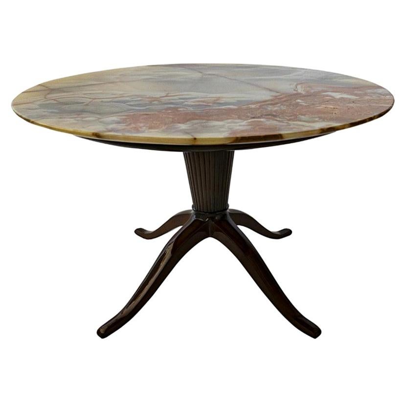 Italian Modern Mahogany and Onyx Top  Occasional Table, Paolo Buffa For Sale