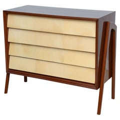 Italian Modern Mahogany and Parchment Commode, Dassi
