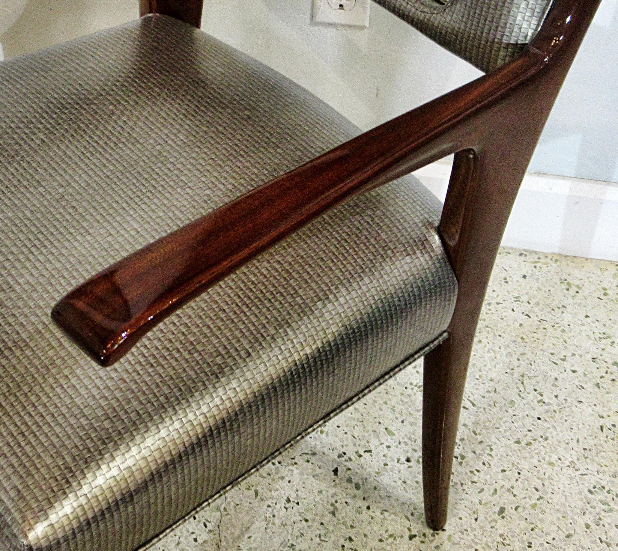 Mid-20th Century Italian Modern Mahogany Arm/ Desk Chair, Guglielmo Ulrich For Sale