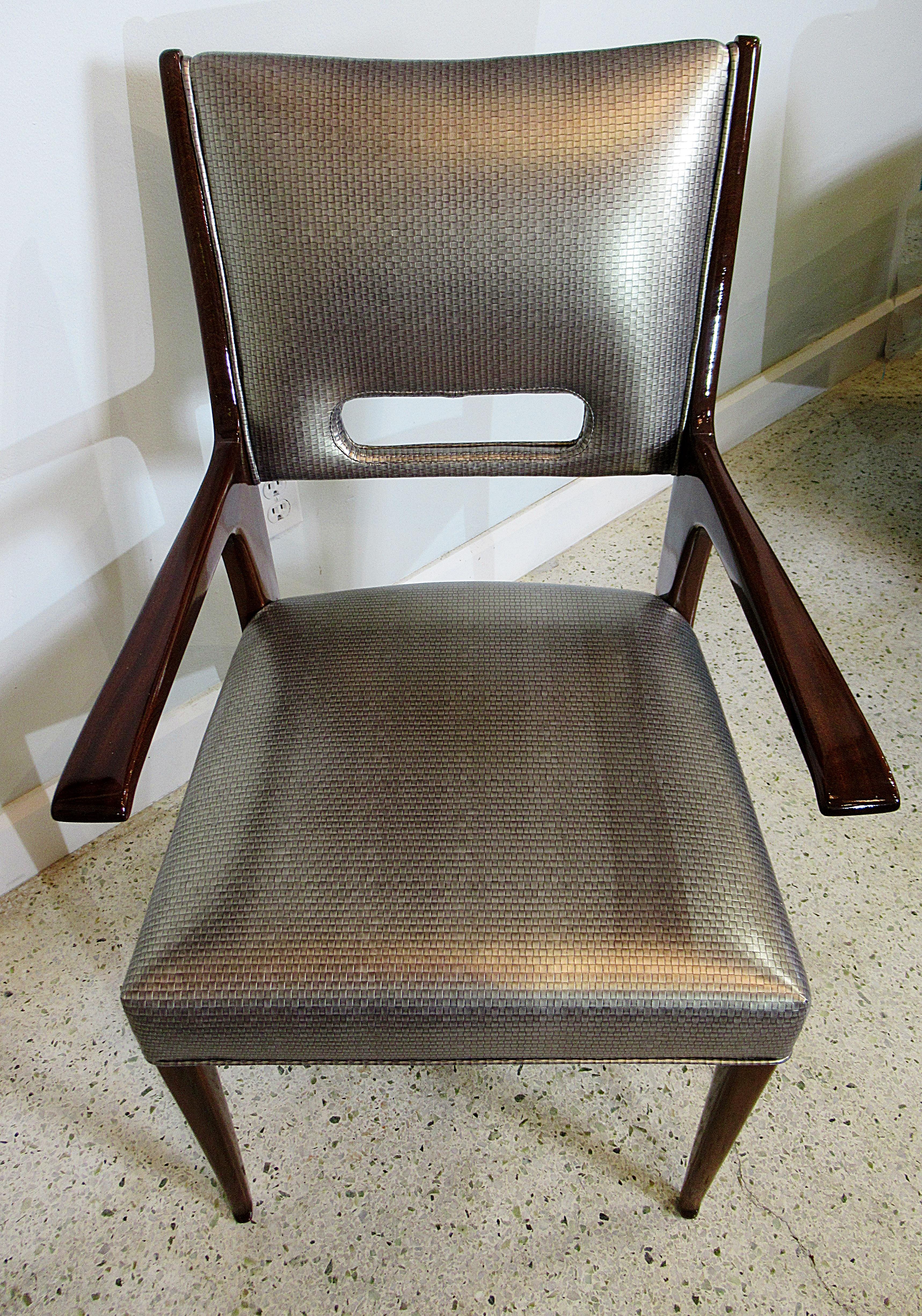 Italian Modern Mahogany Arm/ Desk Chair, Guglielmo Ulrich For Sale 1