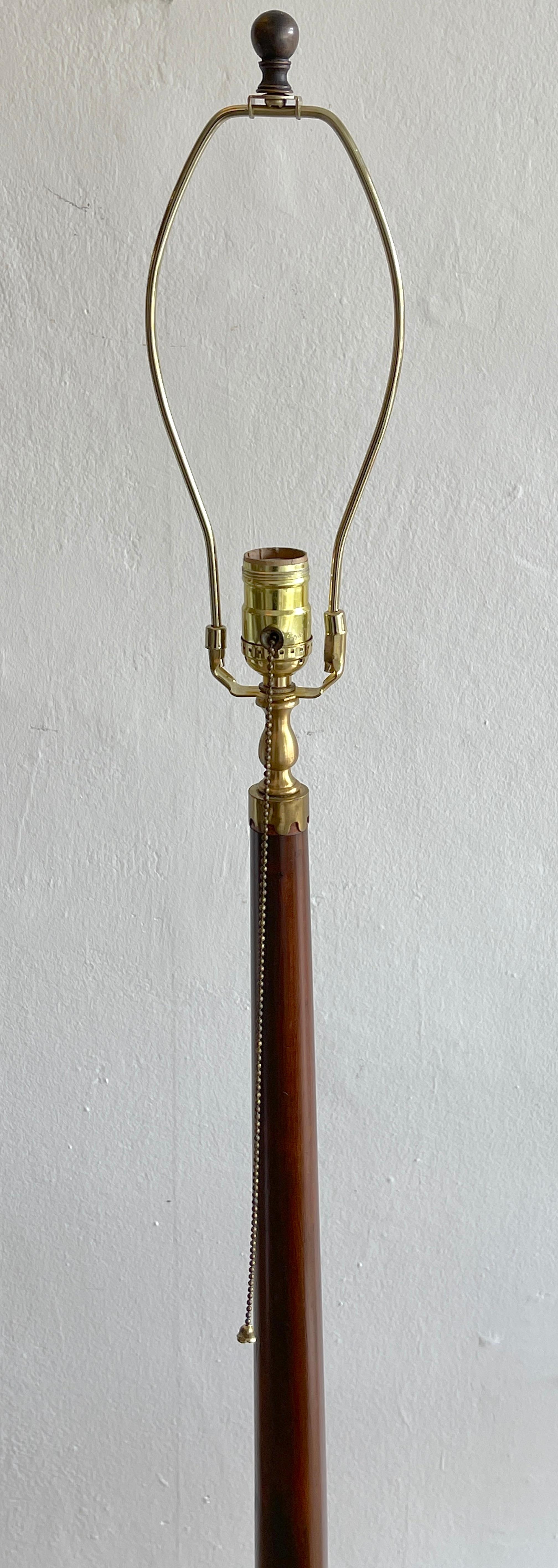 Italian Modern Hardwood & Brass Floor Lamp, Manner of Gio Ponti 5