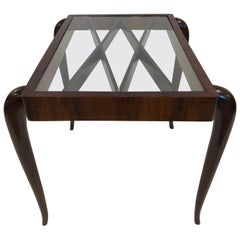 Used Italian Modern Mahogany Side Table Style of Paolo Buffa