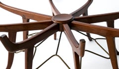 Italian Modern Mahogany, Steel and Glass Coffee Table, Attrib. to Carlo de Carli