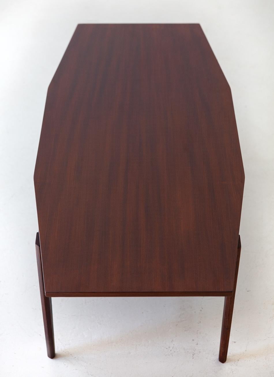 Italian Modern Mahogany Wood Coffee Table, 1950s 1