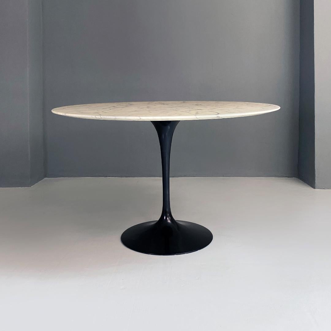 Italian modern marble and black metal Tulip table, Eero Saarinen for Knoll 1960s 4