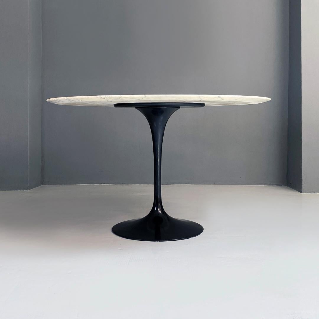 Italian modern marble and black metal Tulip table, Eero Saarinen for Knoll 1960s 5