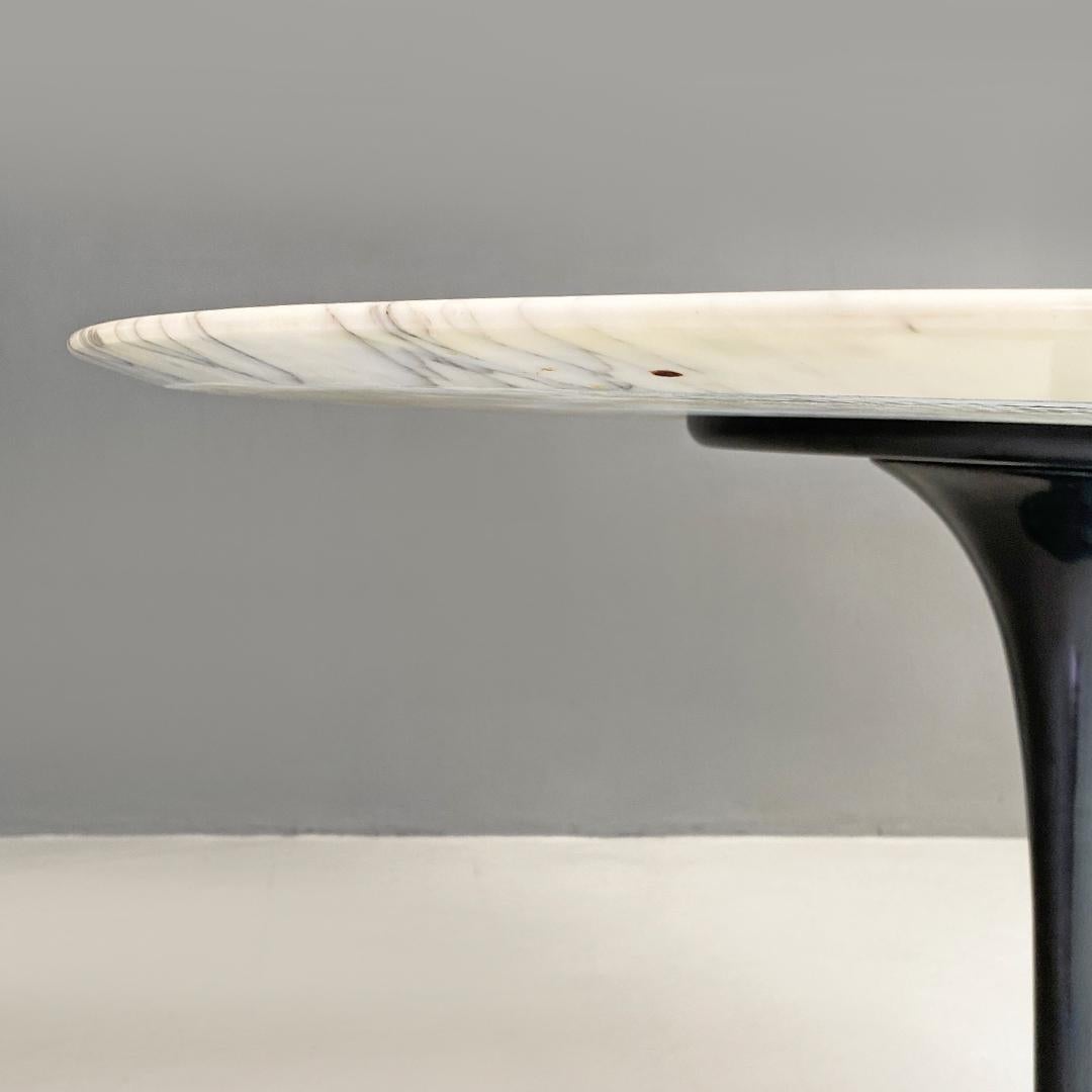 Modern Italian modern marble and black metal Tulip table, Eero Saarinen for Knoll 1960s