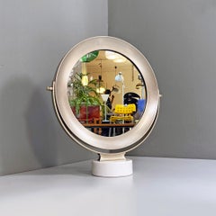 Italian Modern Marble and Steel Narciso Table Mirror, S. Mazza for Artemide 1970