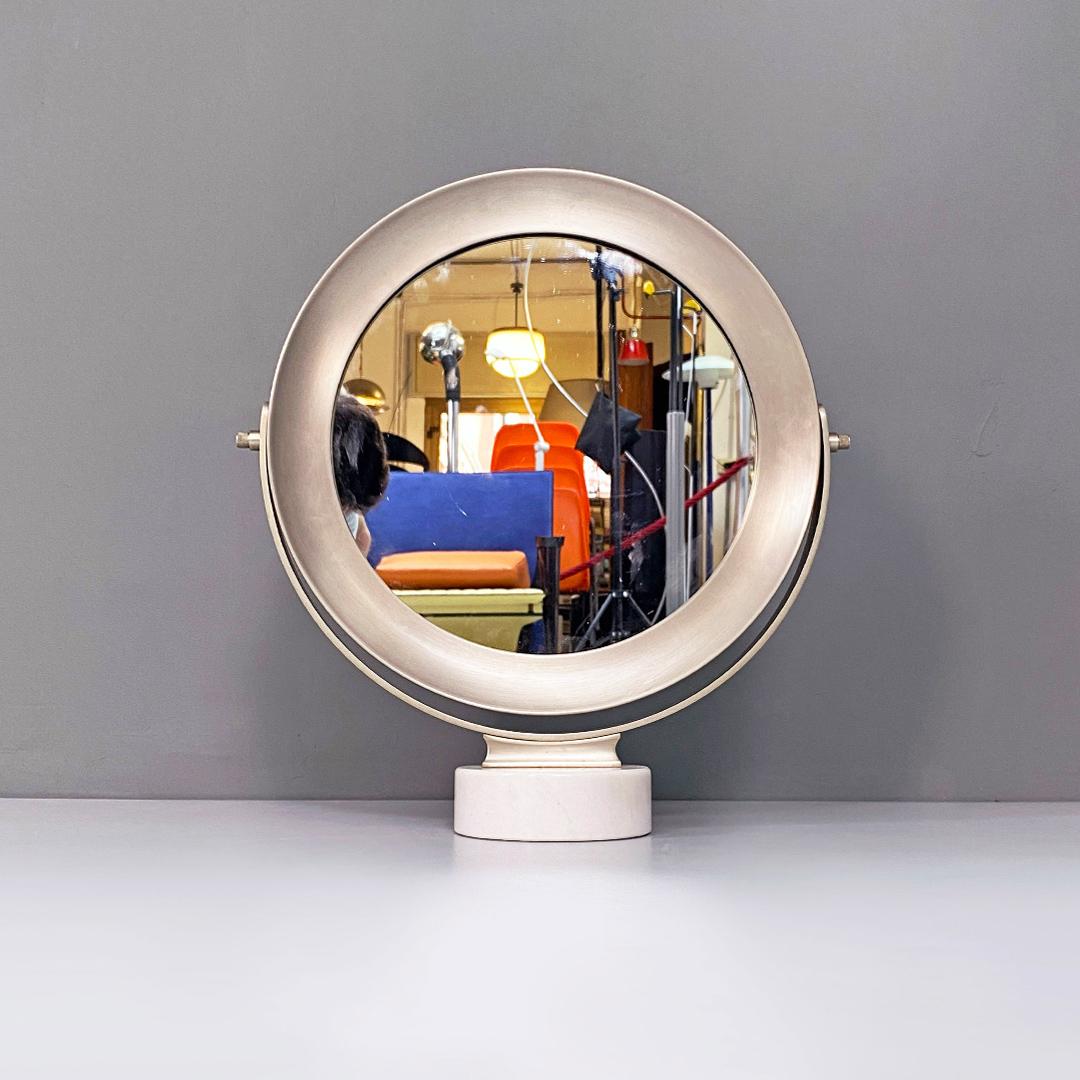 Italian Modern Marble and Steel Narciso Table Mirror, S. Mazza for Artemide 1970 In Excellent Condition In MIlano, IT