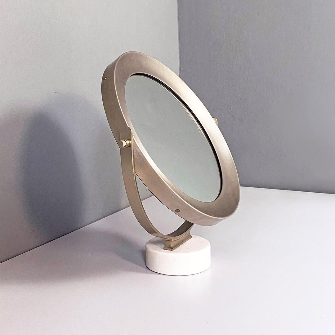 Italian Modern Marble and Steel Narciso Table Mirror, S. Mazza for Artemide 1970 1