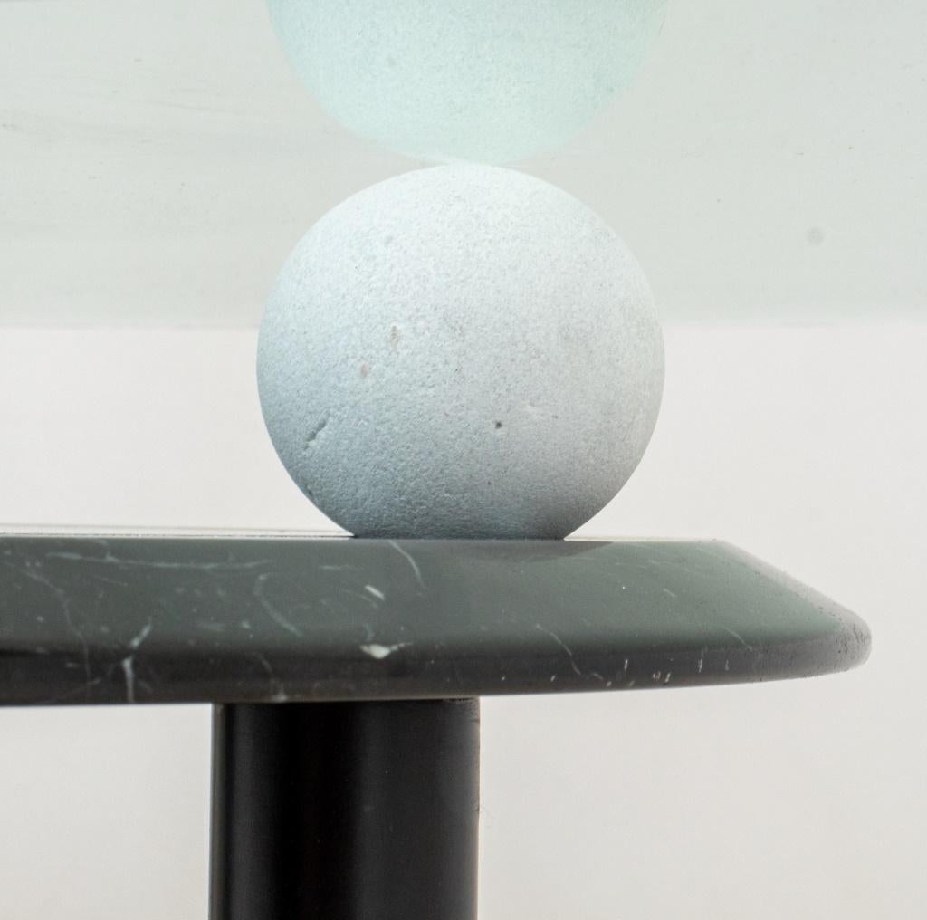 Italian Modern Marble & Glass Revolving Low Table 5