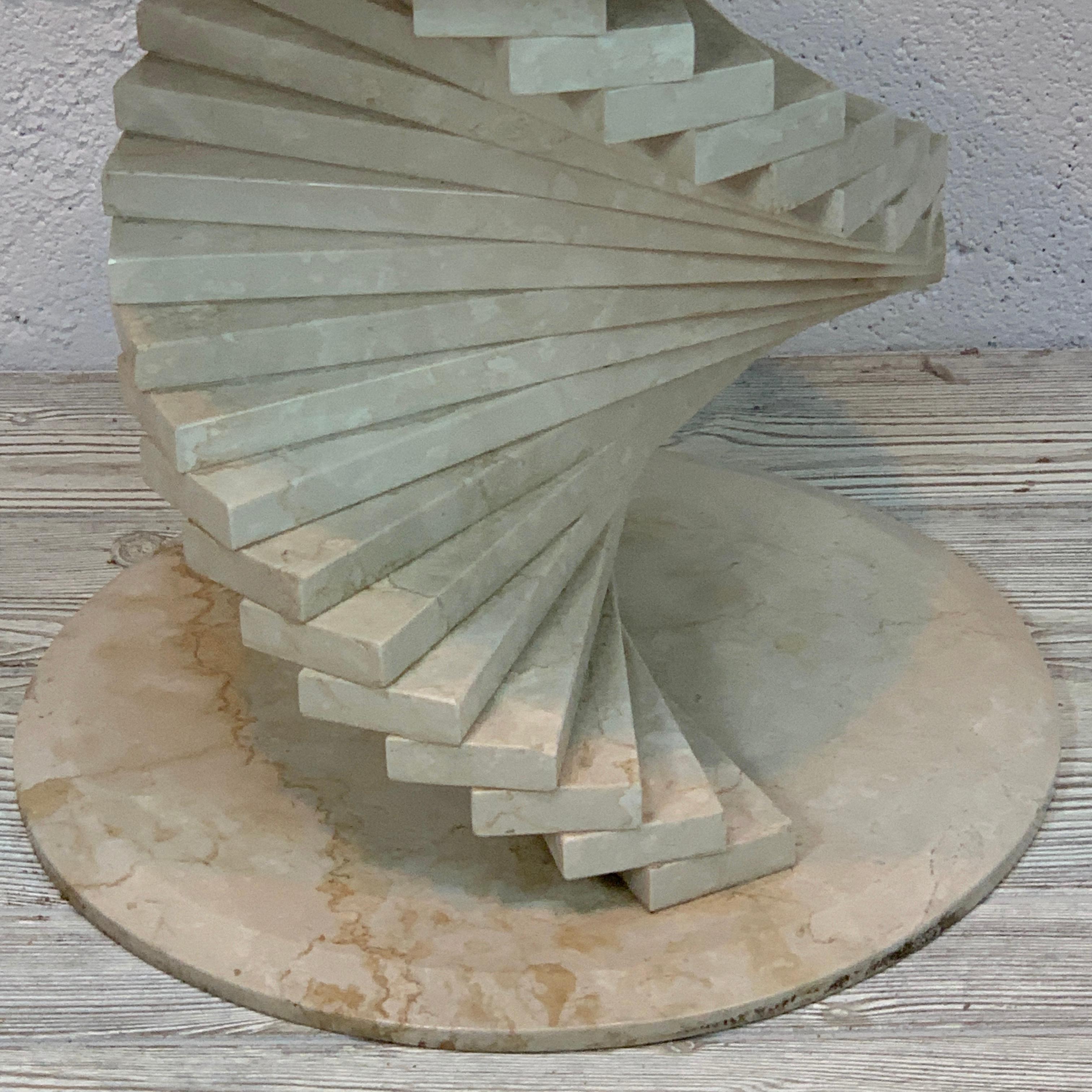 20th Century Italian Modern Marble Spiral Side Table