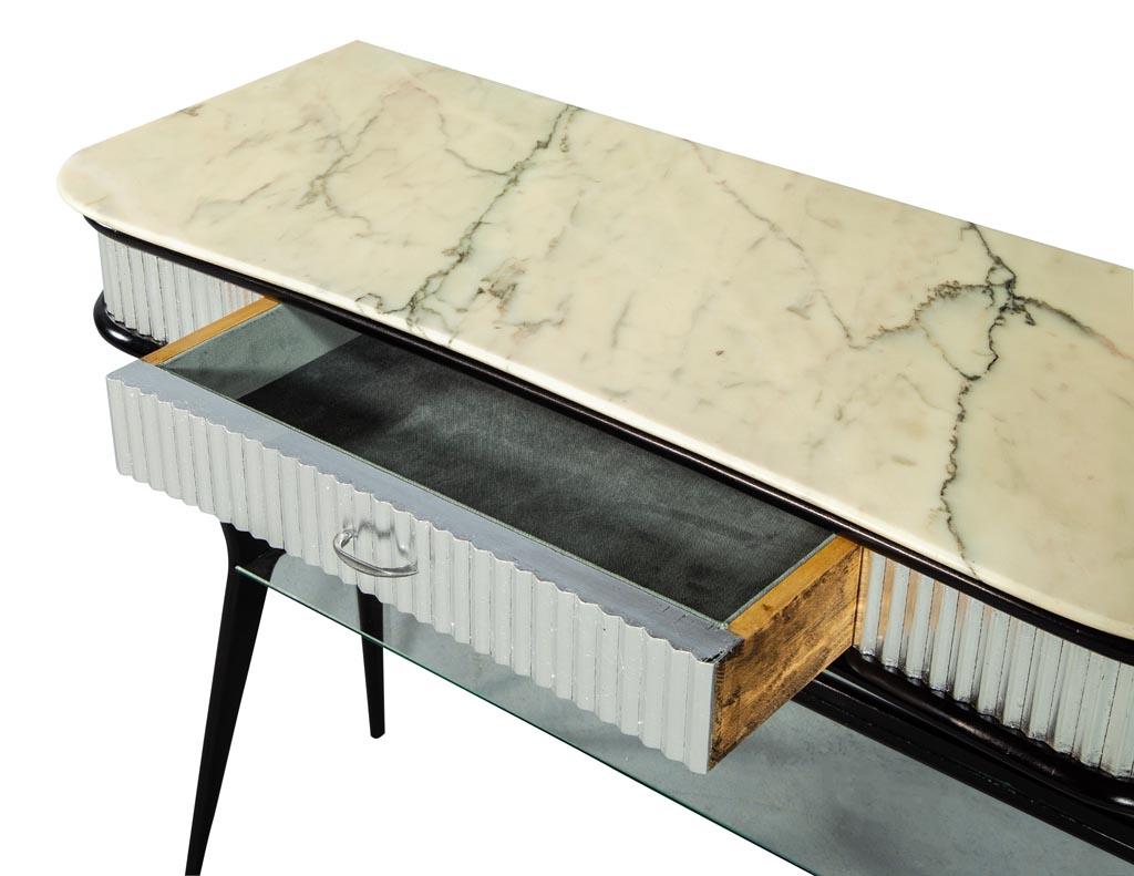Mid-Century Modern Italian Modern Marble-Top Console Table Attributed to Gio Ponti