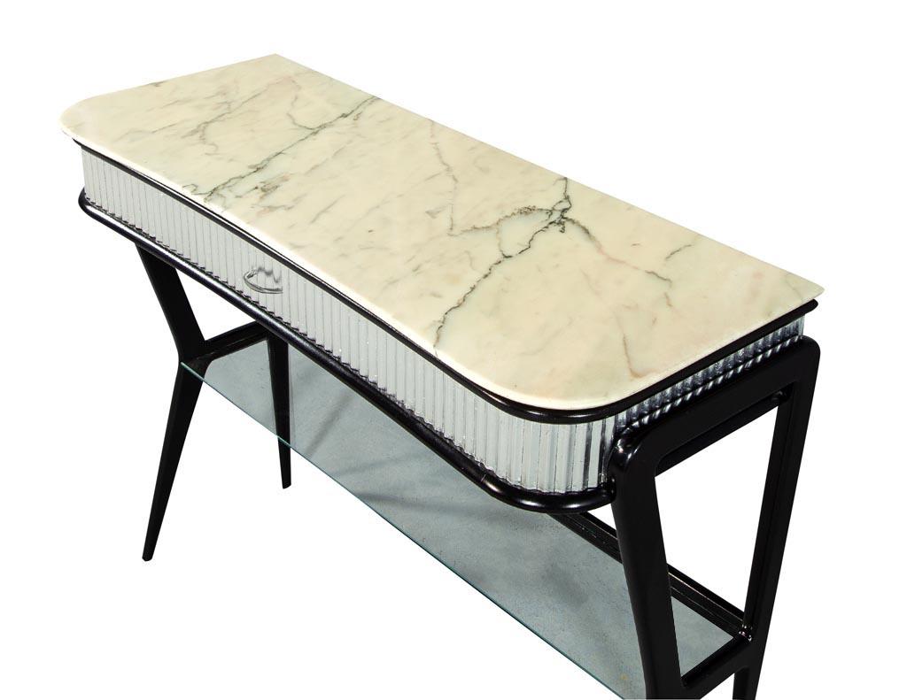 Italian Modern Marble-Top Console Table Attributed to Gio Ponti In Excellent Condition In North York, ON