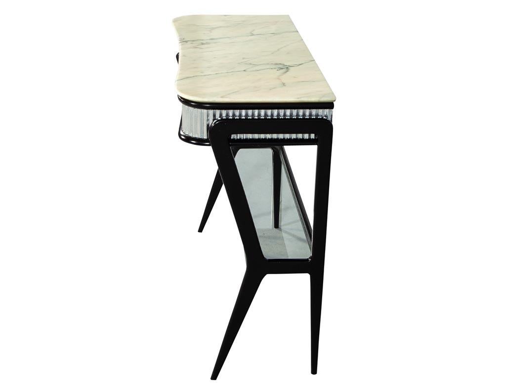 Mid-20th Century Italian Modern Marble-Top Console Table Attributed to Gio Ponti
