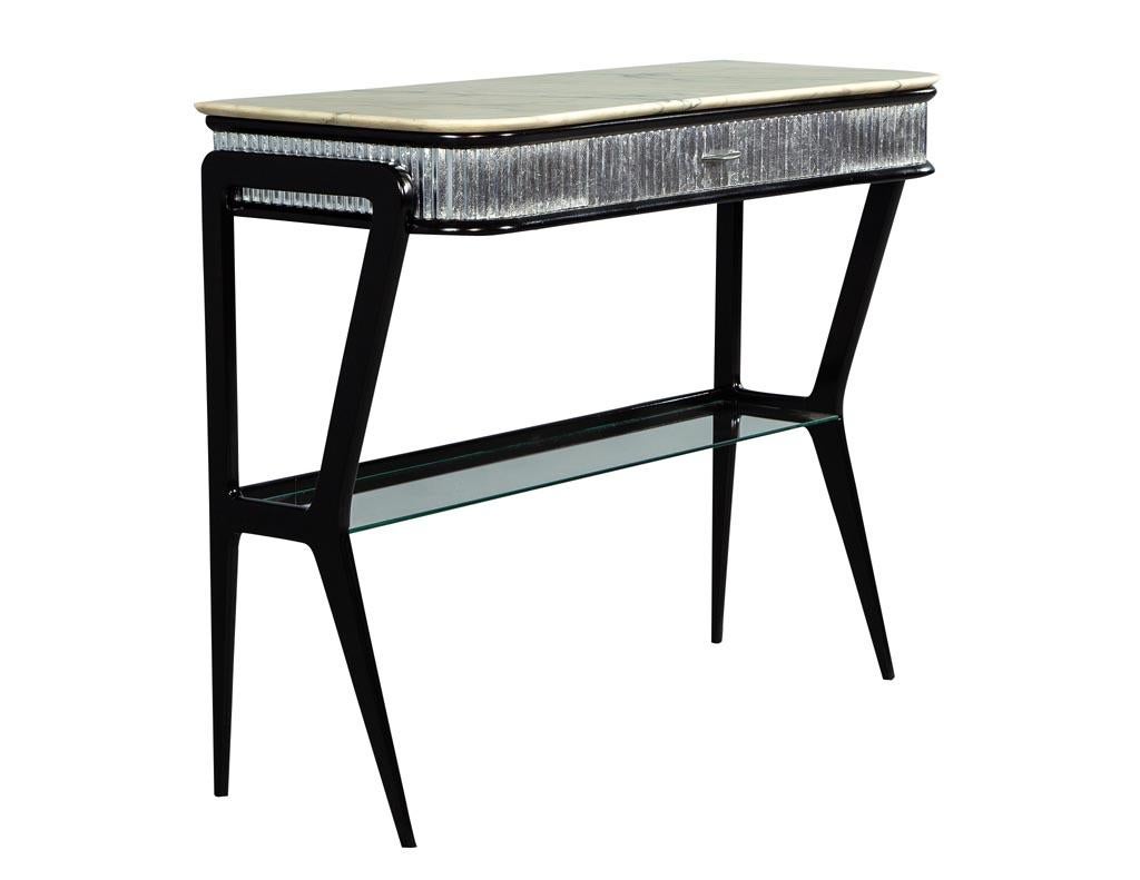 Italian Modern Marble-Top Console Table Attributed to Gio Ponti 1
