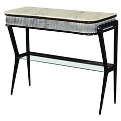 Italian Modern Marble-Top Console Table Attributed to Gio Ponti