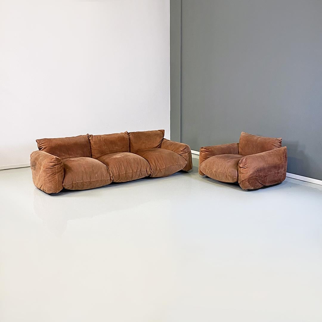 Italian modern Marenco set, sofa and armchair by Mario Marenco for Arflex, 1970s 6