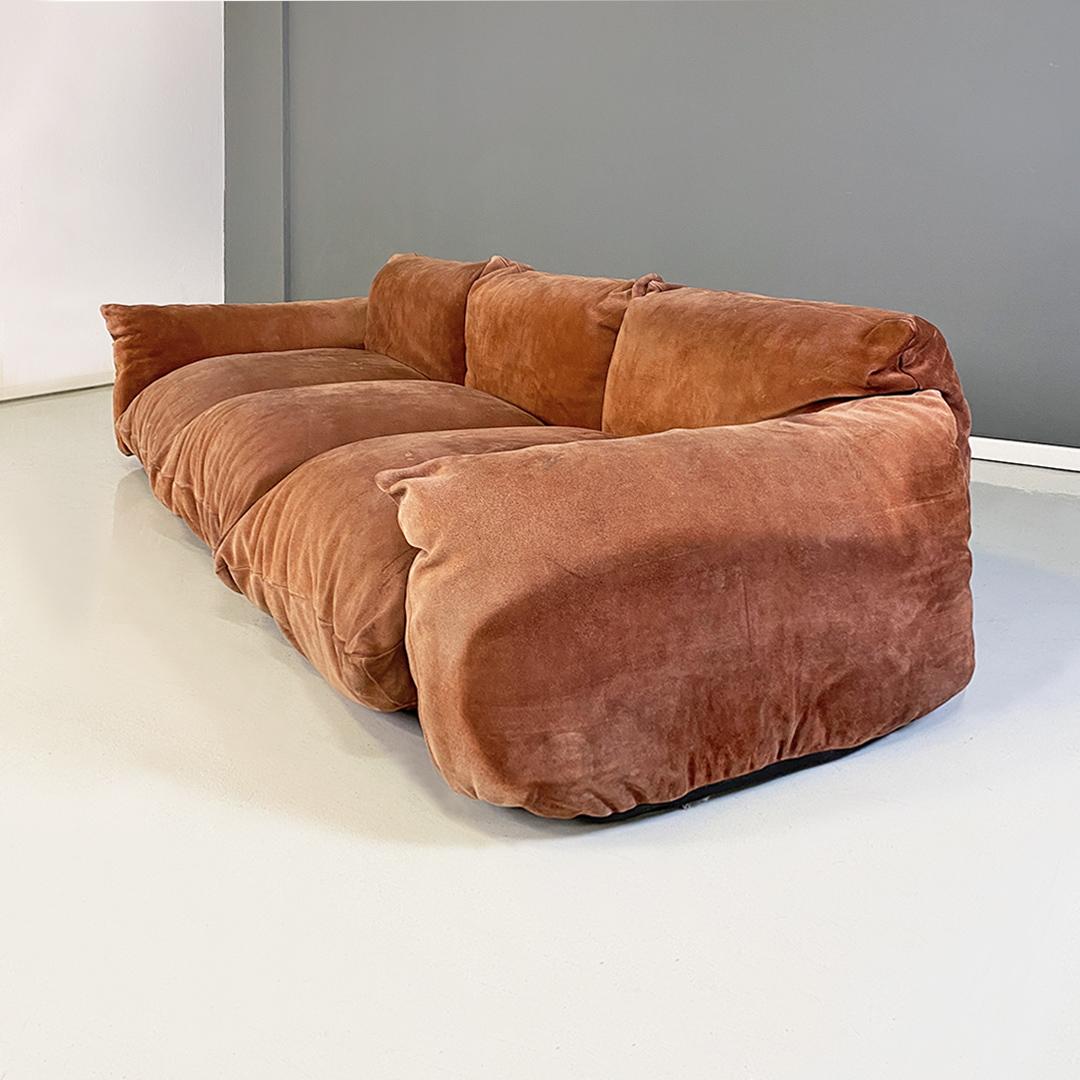 Fabric Italian modern Marenco set, sofa and armchair by Mario Marenco for Arflex, 1970s