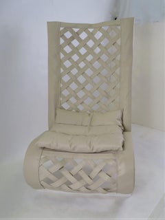 Sedia da salotto moderna italiana in pelle Marzio Cecchi