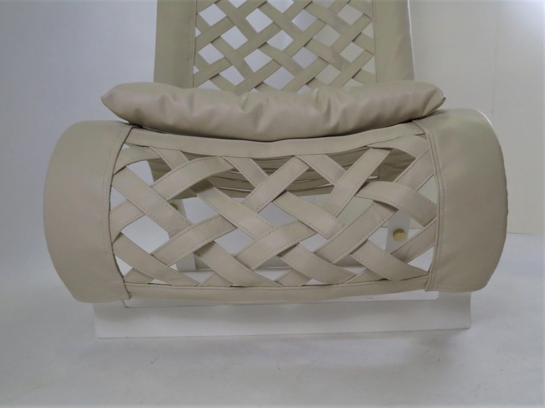Italian Modern Marzio Cecchi Laced Leather Lounge Chair 1