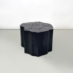 Italian modern matte black ceramic table designed by Roberto Faccioli, 1995