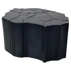 Italian modern matte black ceramic table designed by Roberto Faccioli, 1995
