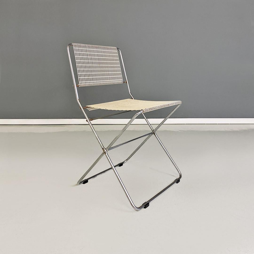 Late 20th Century Italian modern metal adjustable chairs by De Marco & Rebolini for Robots, 1970s For Sale