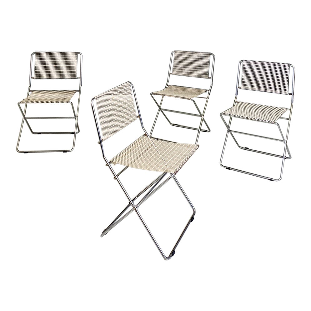 Italian modern metal adjustable chairs by De Marco 
Rebolini for Robots, 1970s