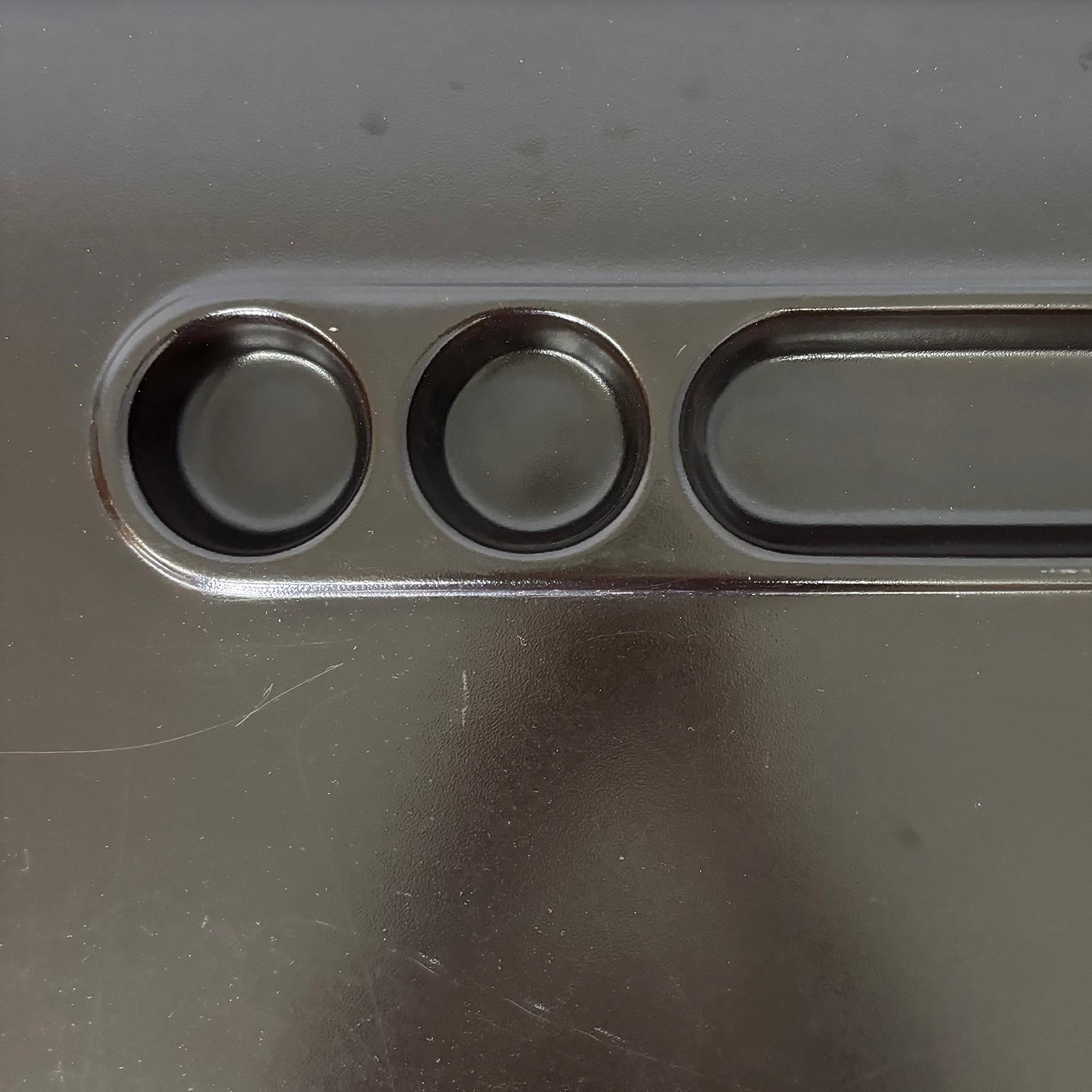 Escritorio moderno italiano de metal y plástico marrón oscuro para 2 INN, años 70 en venta 5