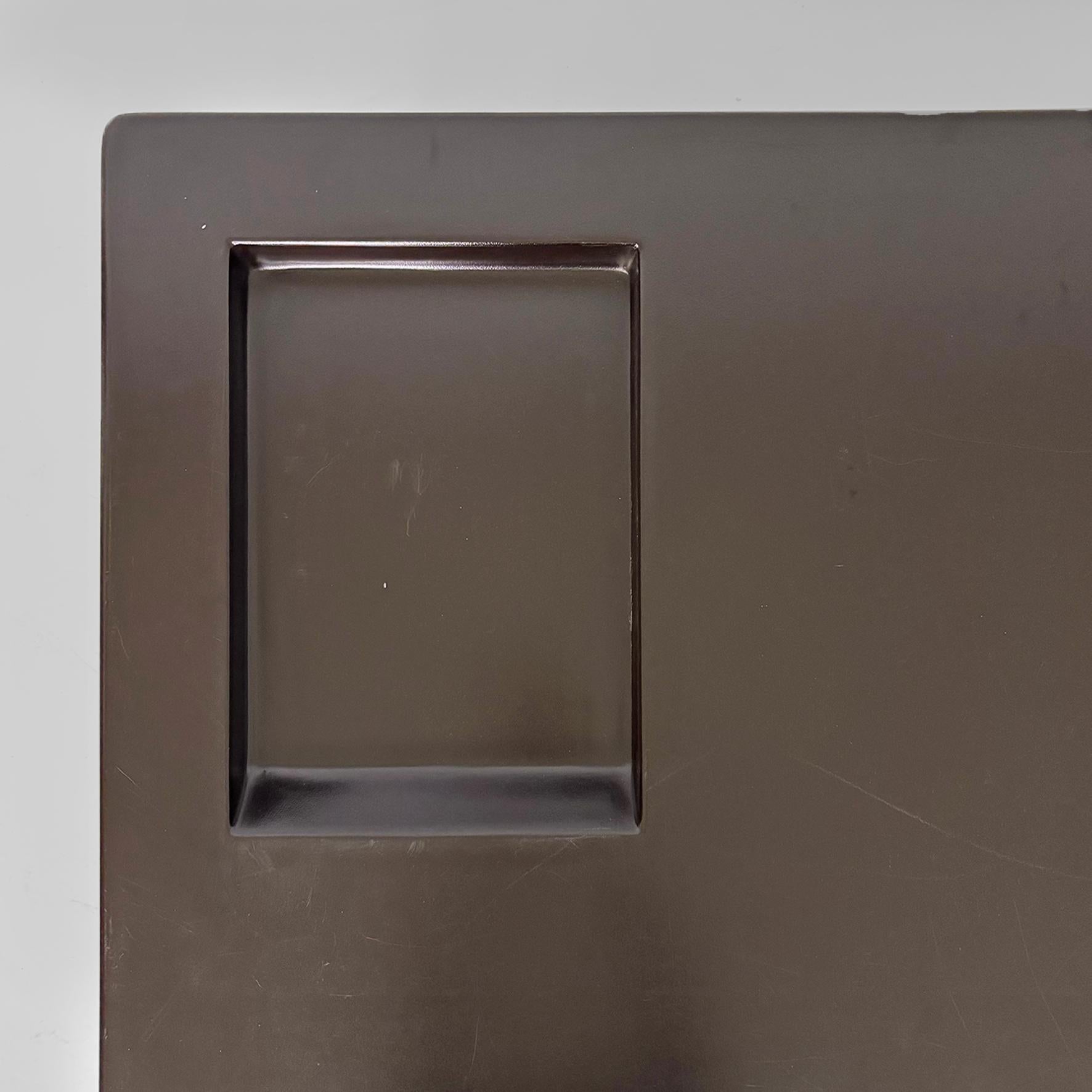 Escritorio moderno italiano de metal y plástico marrón oscuro para 2 INN, años 70 en venta 6