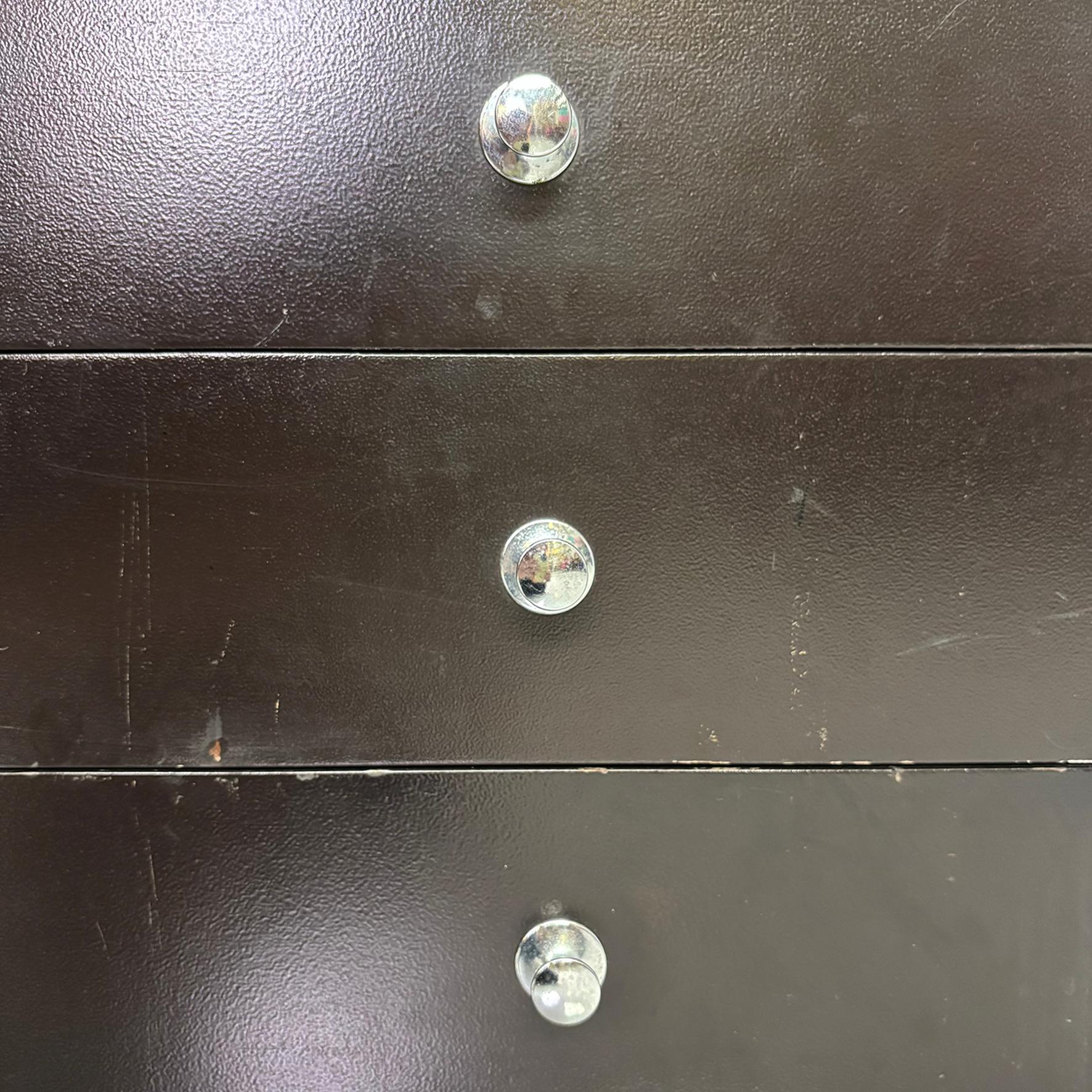 Escritorio moderno italiano de metal y plástico marrón oscuro para 2 INN, años 70 en venta 8