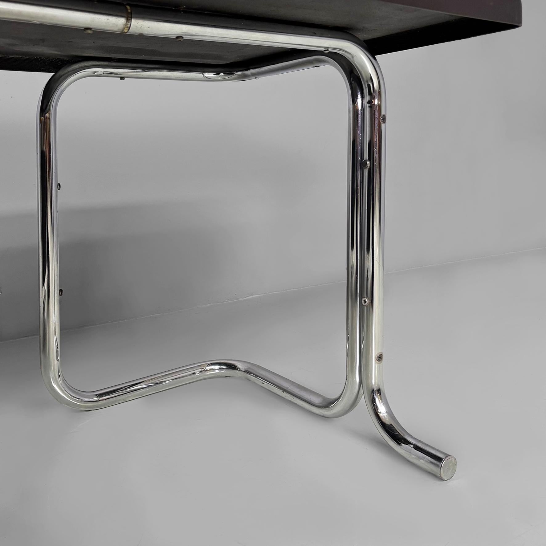 Escritorio moderno italiano de metal y plástico marrón oscuro para 2 INN, años 70 en venta 11