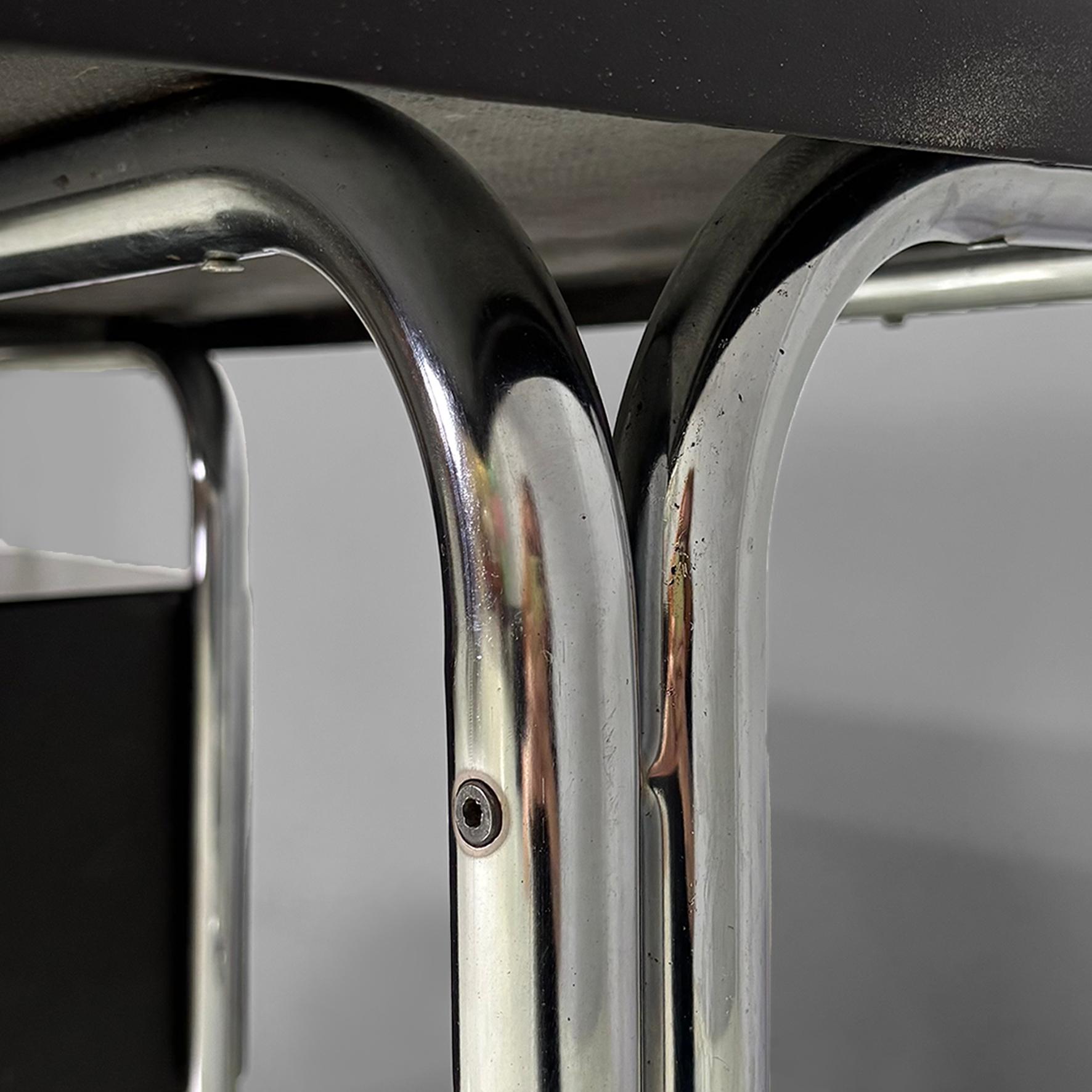 Escritorio moderno italiano de metal y plástico marrón oscuro para 2 INN, años 70 en venta 12