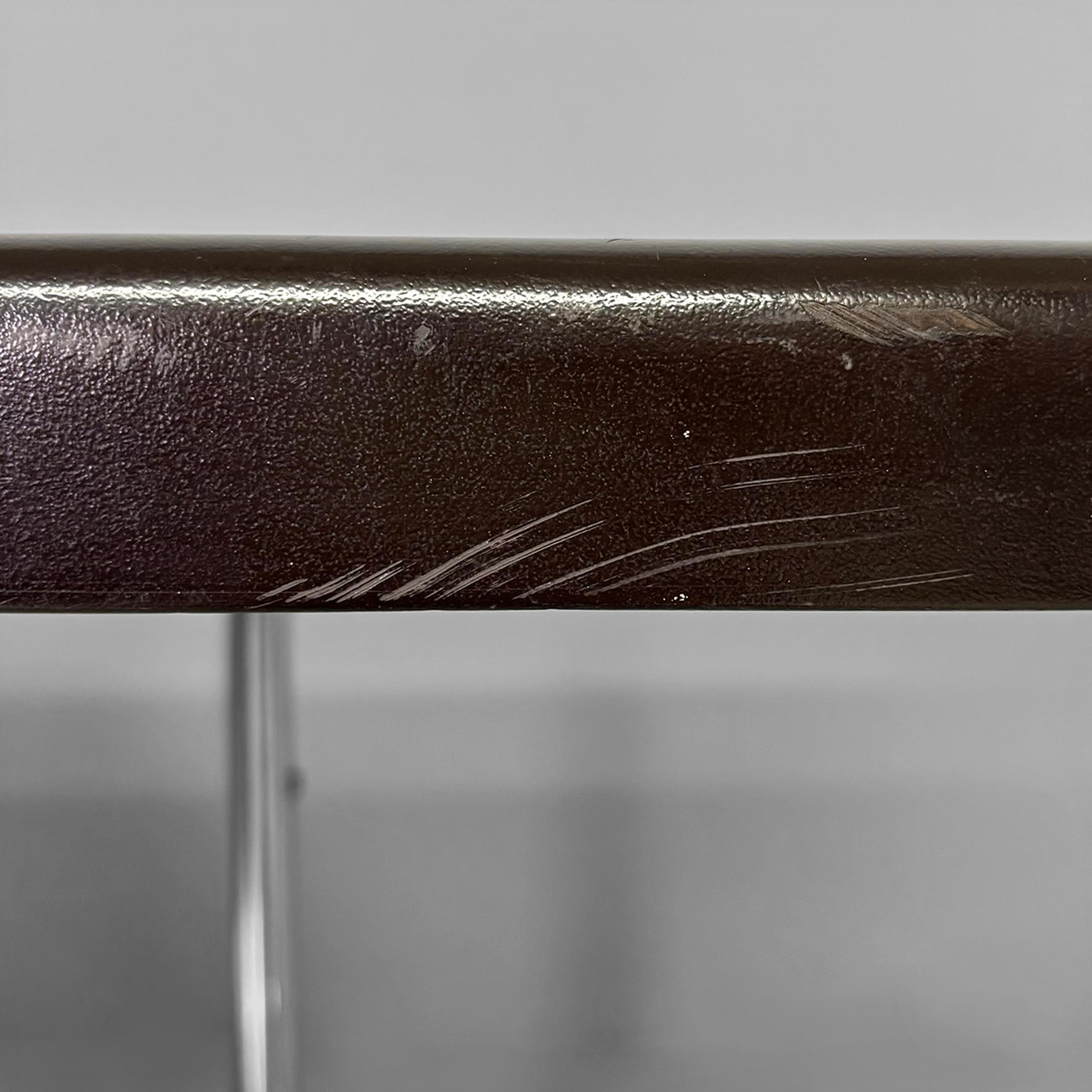 Escritorio moderno italiano de metal y plástico marrón oscuro para 2 INN, años 70 en venta 2