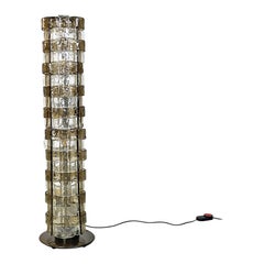 Lampada da terra moderna italiana in metallo e vetro di Carlo Nason per AV Mazzega, anni '70