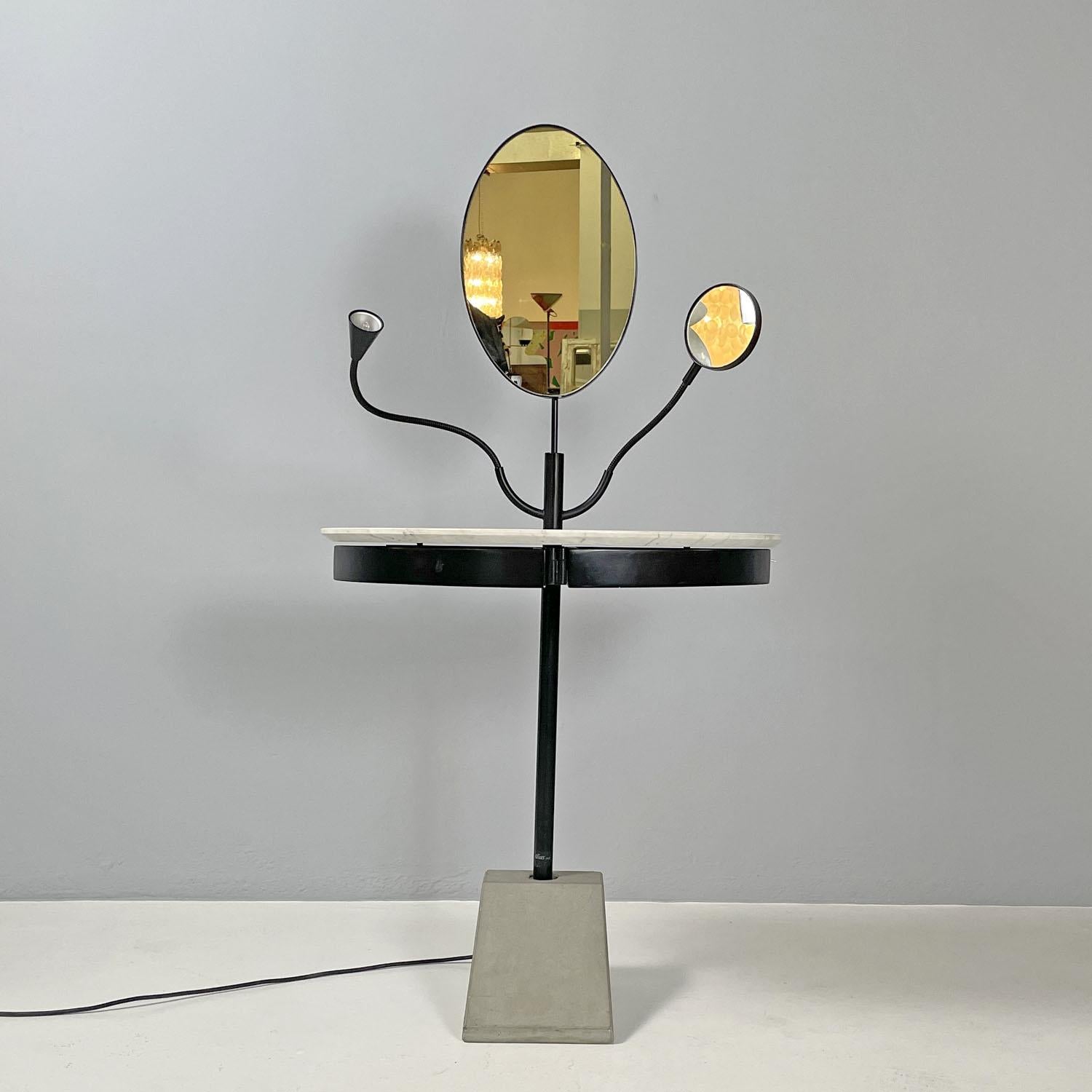 Late 20th Century Italian modern metal and marble dressing table Carlo Forcolini for Alias, 1980s 