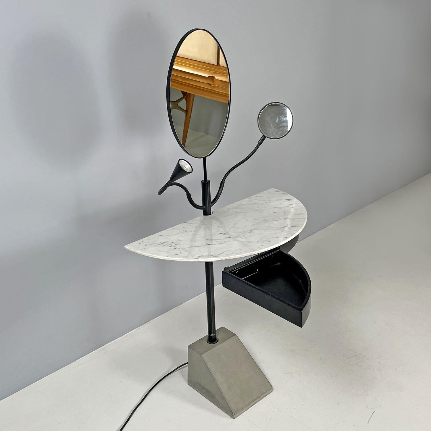 Italian modern metal and marble dressing table Carlo Forcolini for Alias, 1980s  1