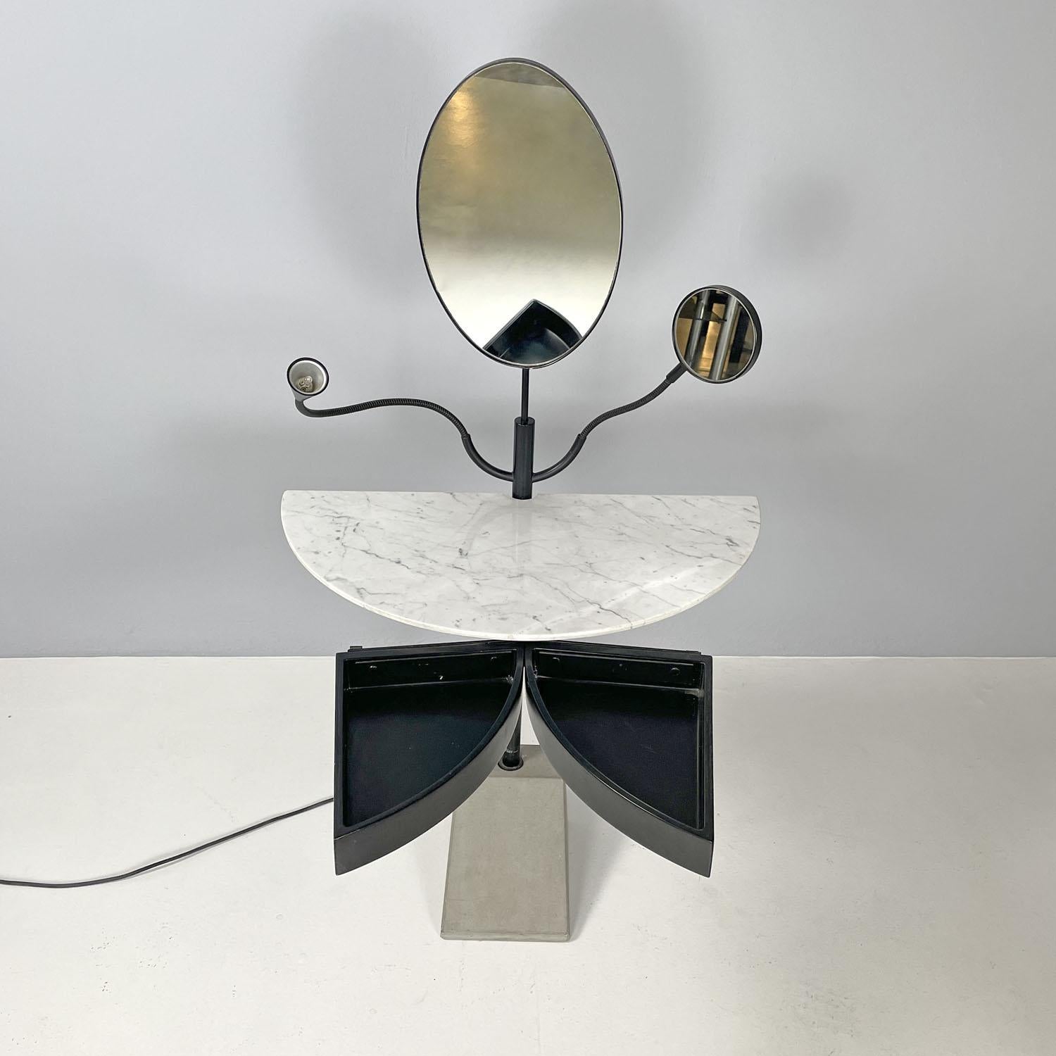 Italian modern metal and marble dressing table Carlo Forcolini for Alias, 1980s  2