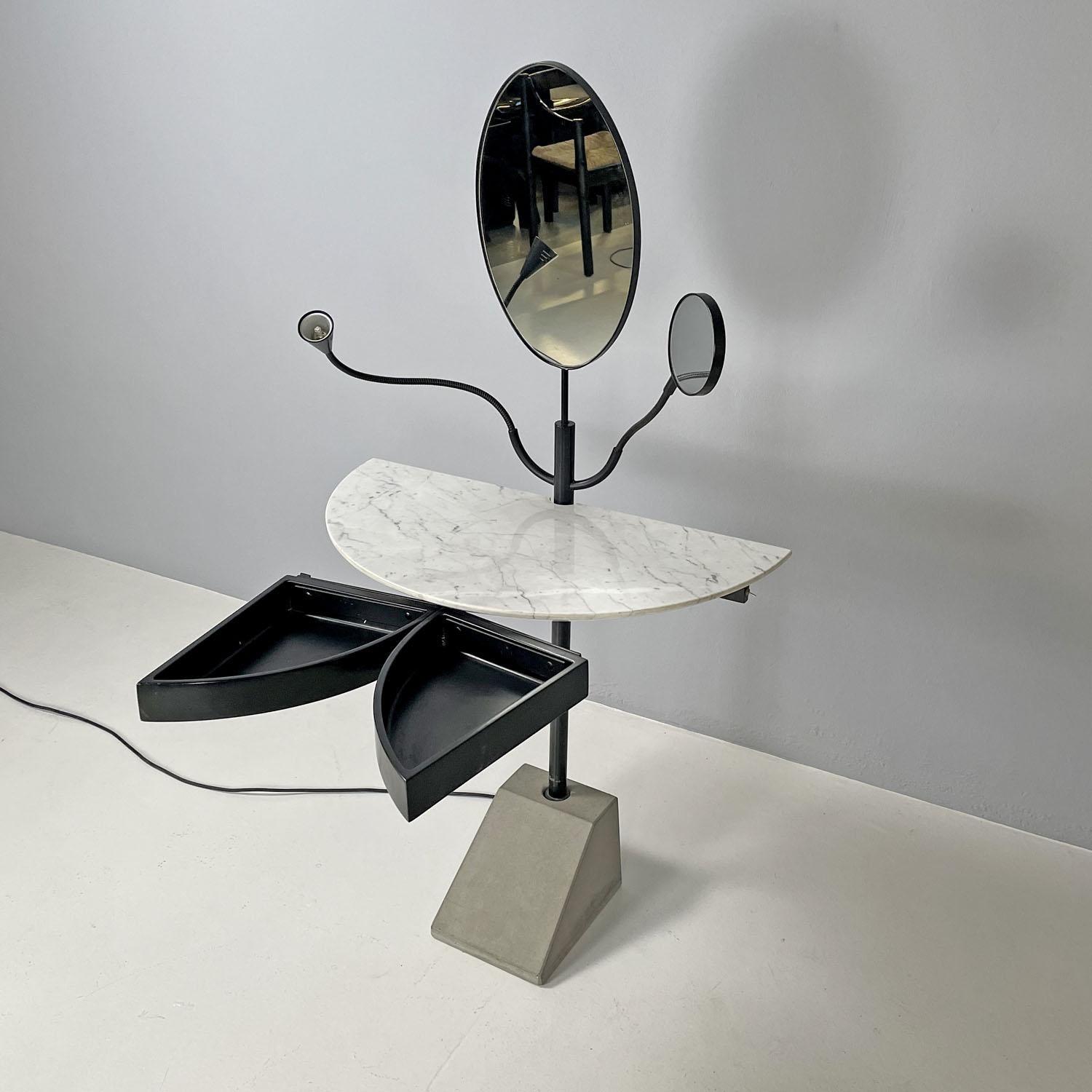 Italian modern metal and marble dressing table Carlo Forcolini for Alias, 1980s  3