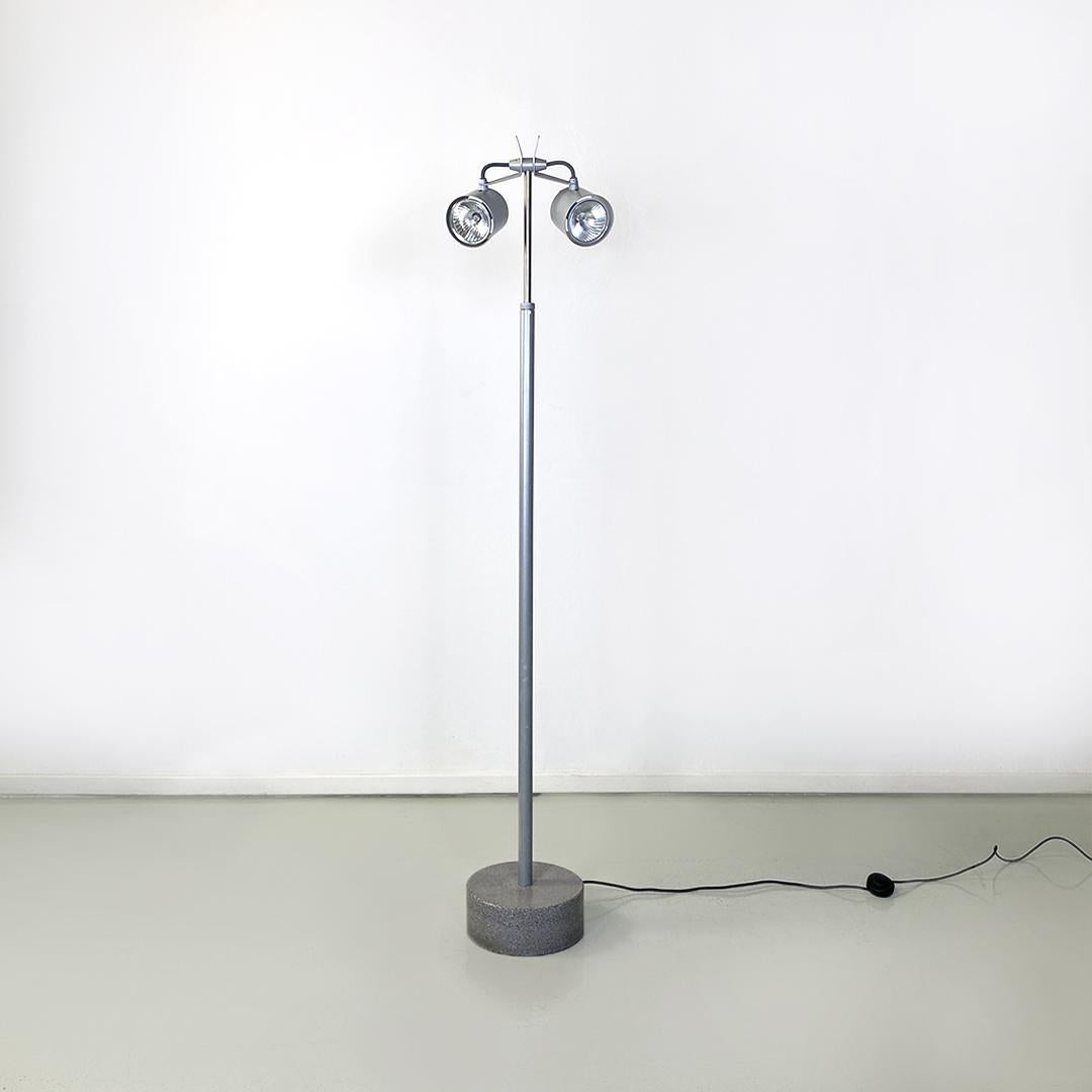 Italian Modern Metal and Marble Stadium Floor Lamp, Wettstein for Pallucco, 1990 In Good Condition For Sale In MIlano, IT