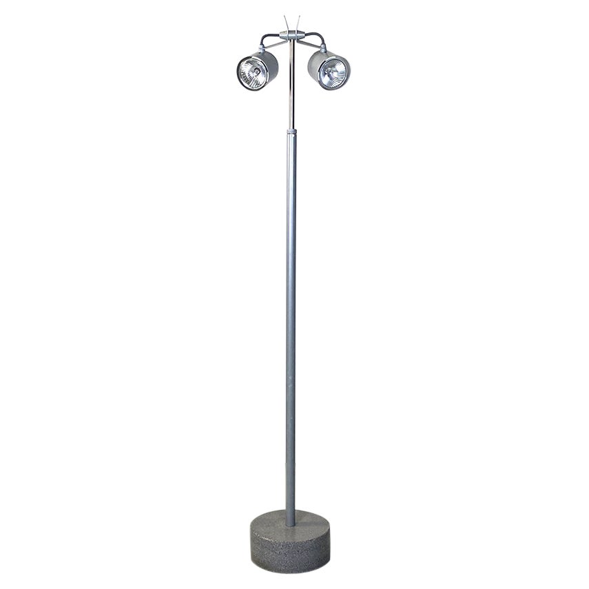 Italian Modern Metal and Marble Stadium Floor Lamp, Wettstein for Pallucco, 1990