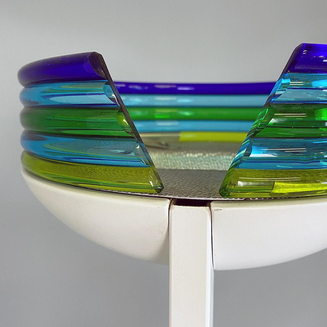 Italian Modern Metal and Murano Glass L670 Floor Lamp by R. Pamio, Leucos, 1980s For Sale 8