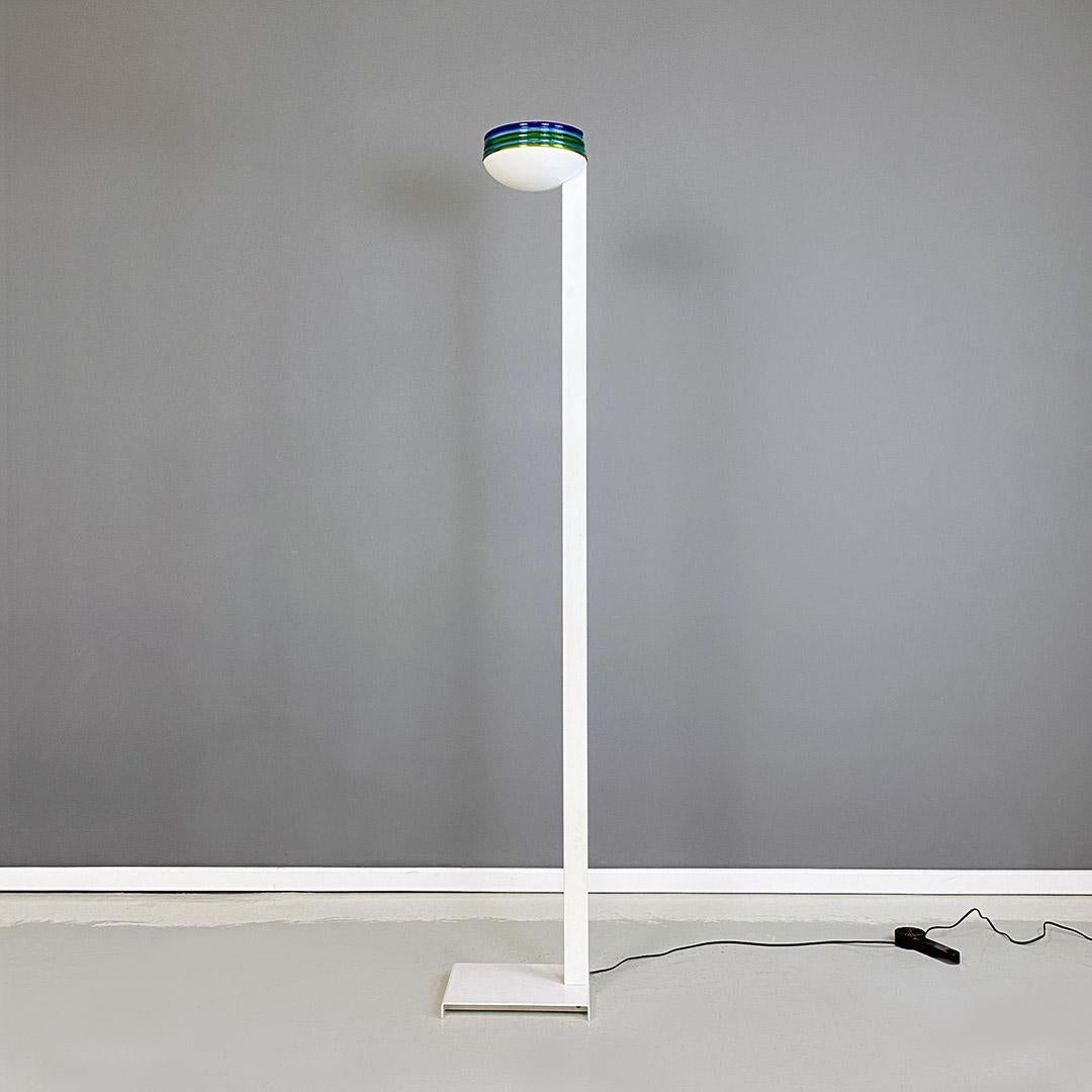 Italian Modern Metal and Murano Glass L670 Floor Lamp by R. Pamio, Leucos, 1980s For Sale 3