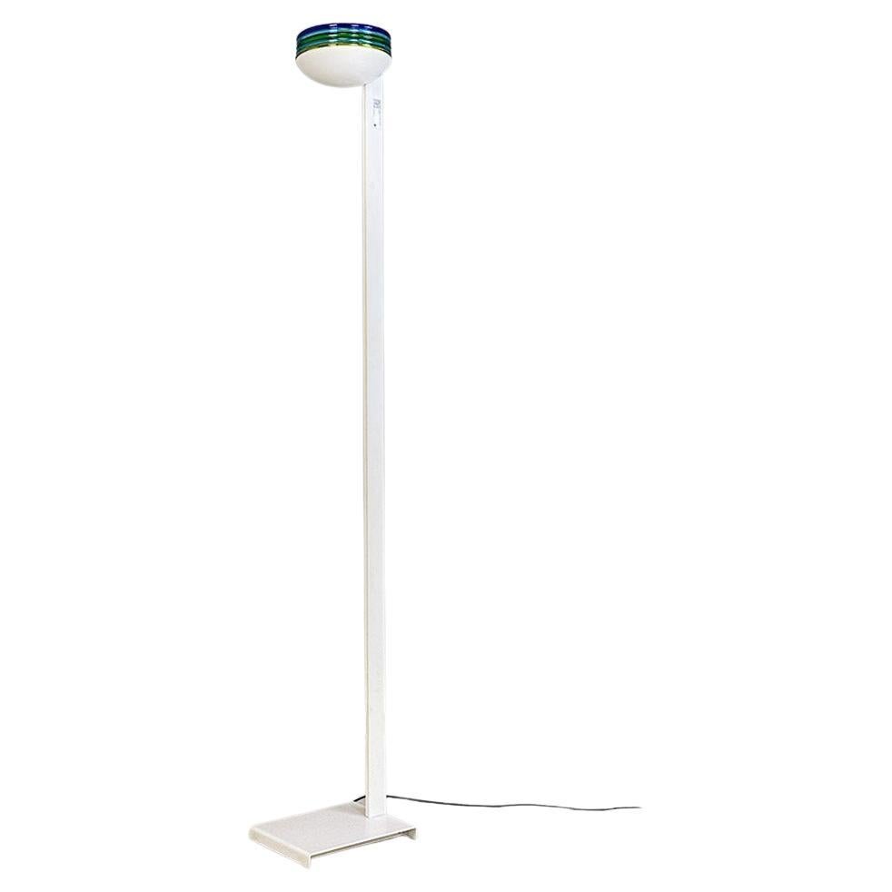 Italian Modern Metal and Murano Glass L670 Floor Lamp by R. Pamio, Leucos, 1980s For Sale