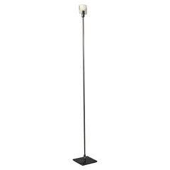 Italian modern metal and opaline glass floor lamp by Prandina, 1980s