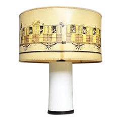 Moderne italienische Tischlampe aus Metall und Pergament, 1960er Jahre
