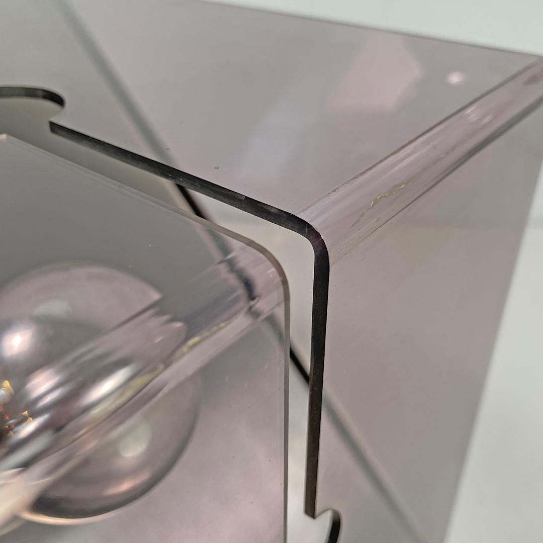Lampe de table moderne italienne en métal et plexiglas violet par Iter Elettronica, 1970 en vente 8