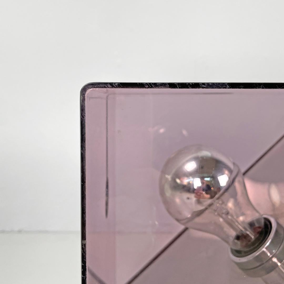 Lampe de table moderne italienne en métal et plexiglas violet par Iter Elettronica, 1970 en vente 10